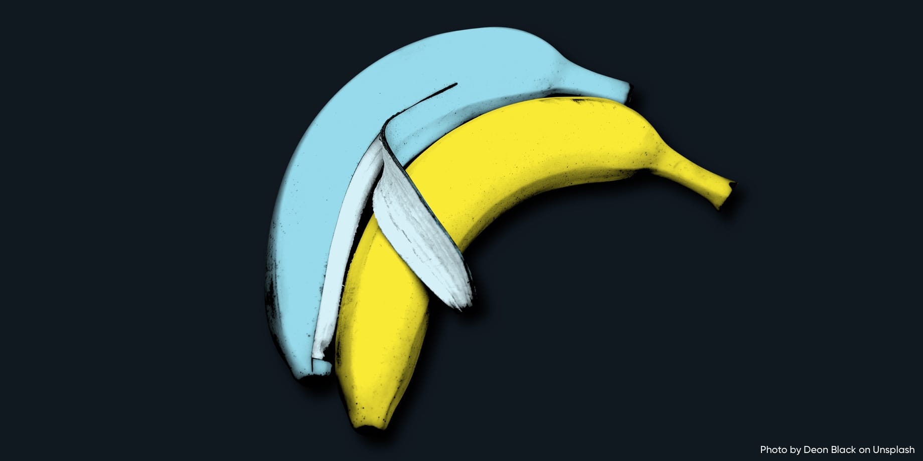 Two bananas spooning